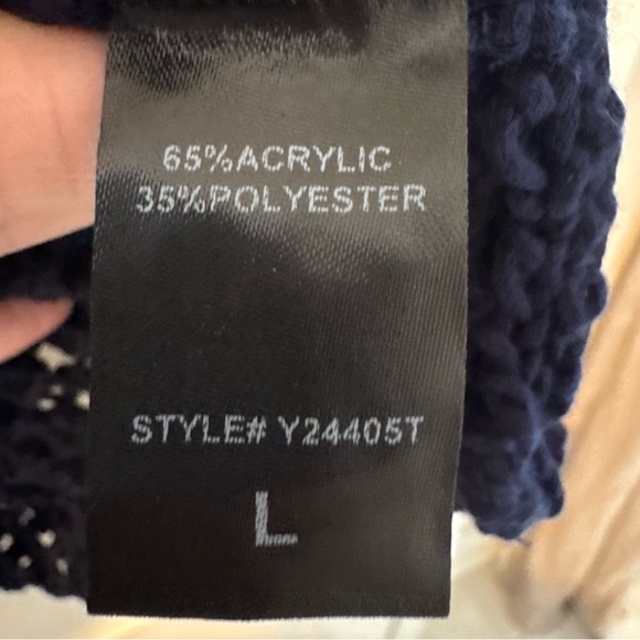 Tuckernuck Navy Blue Crochet Knit Jules Sweater | L - Picture 7 of 8